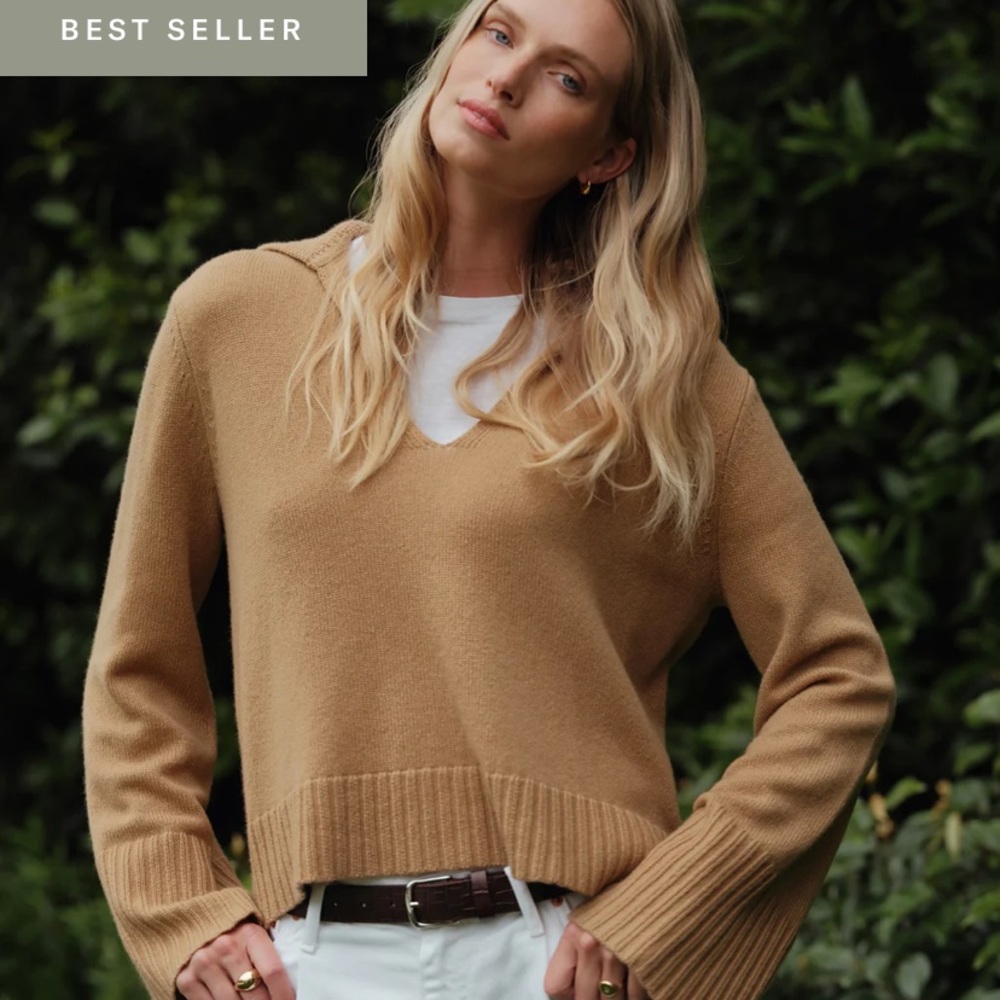 Jenni Kayne Frances Cashmere Polo Sweater - Size S